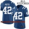 Blue Home Embroidered Roosevelt Potts Indianapolis Colts #42 Stitched Jersey