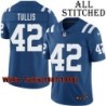 Blue Home Embroidered Willie Tullis Indianapolis Colts #42 Stitched Jersey