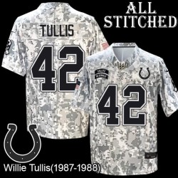 Camo Embroidered Willie Tullis Indianapolis Colts #42 Stitched Jersey