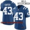 Blue Home Embroidered Chris Carter Indianapolis Colts #43 Stitched Jersey