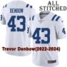White Embroidered Trevor Denbow Indianapolis Colts #43 Stitched Jersey