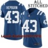 Blue Home Embroidered Lonnie Hepburn Indianapolis Colts #43 Stitched Jersey