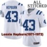 White Embroidered Lonnie Hepburn Indianapolis Colts #43 Stitched Jersey