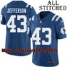 Blue Home Embroidered Malik Jefferson Indianapolis Colts #43 Stitched Jersey
