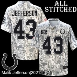 Camo Embroidered Malik Jefferson Indianapolis Colts #43 Stitched Jersey