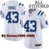 White Embroidered Ed Kovac Indianapolis Colts #43 Stitched Jersey