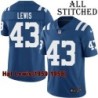 Blue Home Embroidered Hal Lewis Indianapolis Colts #43 Stitched Jersey
