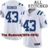 White Embroidered Tim Rudnick Indianapolis Colts #43 Stitched Jersey