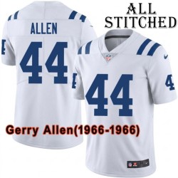 White Embroidered Gerry Allen Indianapolis Colts #44 Stitched Jersey