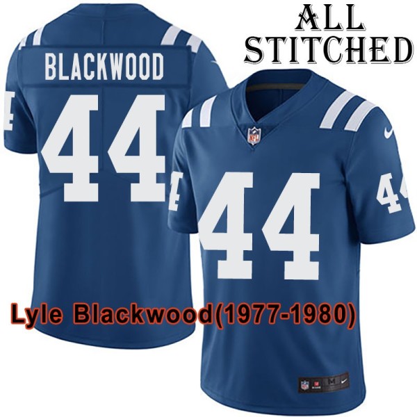 Blue Home Embroidered Lyle Blackwood Indianapolis Colts #44 Stitched Jersey