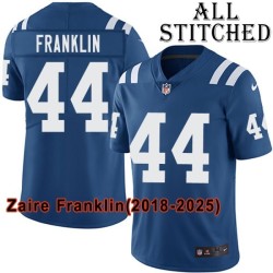 Blue Home Embroidered Zaire Franklin Indianapolis Colts #44 Stitched Jersey