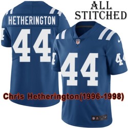 Blue Home Embroidered Chris Hetherington Indianapolis Colts #44 Stitched Jersey
