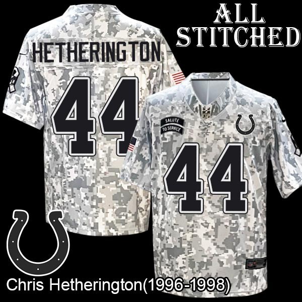 Camo Embroidered Chris Hetherington Indianapolis Colts #44 Stitched Jersey
