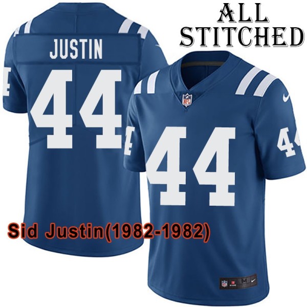 Blue Home Embroidered Sid Justin Indianapolis Colts #44 Stitched Jersey