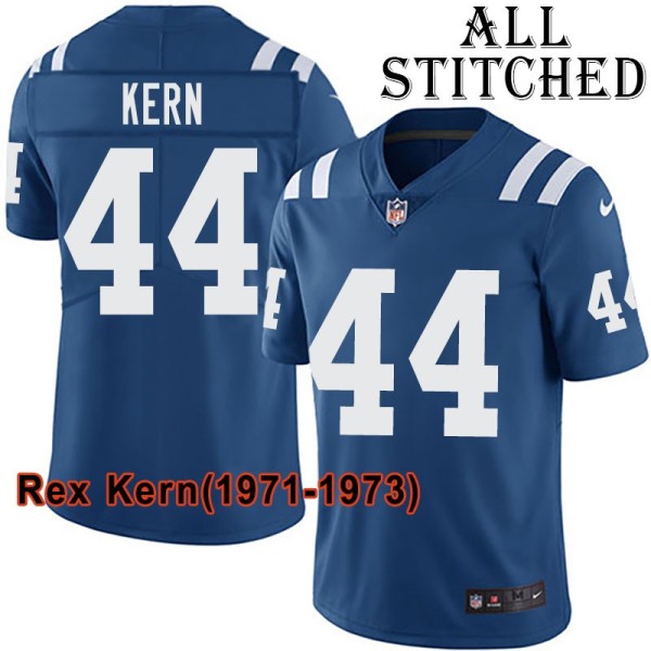 Blue Home Embroidered Rex Kern Indianapolis Colts #44 Stitched Jersey