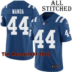 Blue Home Embroidered Tim Manoa Indianapolis Colts #44 Stitched Jersey