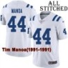 White Embroidered Tim Manoa Indianapolis Colts #44 Stitched Jersey