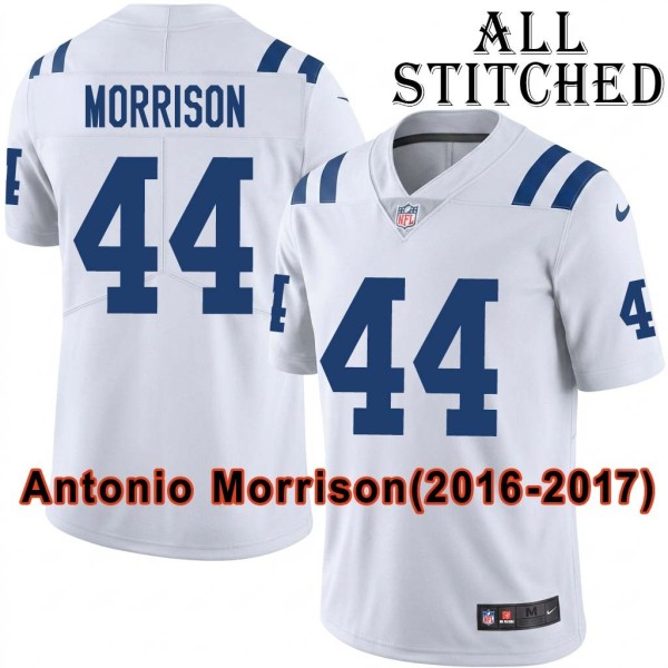 White Embroidered Antonio Morrison Indianapolis Colts #44 Stitched Jersey