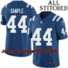 Blue Home Embroidered Johnny Sample Indianapolis Colts #44 Stitched Jersey