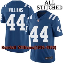 Blue Home Embroidered Kendall Williams Indianapolis Colts #44 Stitched Jersey