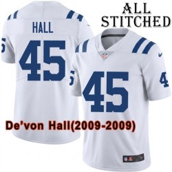 White Embroidered De'von Hall Indianapolis Colts #45 Stitched Jersey