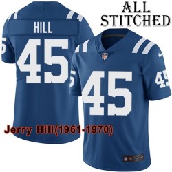 Blue Home Embroidered Jerry Hill Indianapolis Colts #45 Stitched Jersey