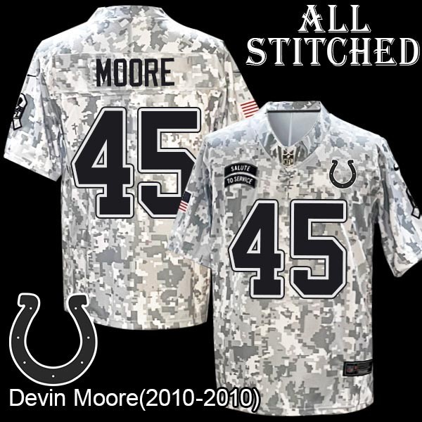 Camo Embroidered Devin Moore Indianapolis Colts #45 Stitched Jersey