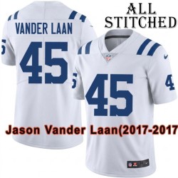 White Embroidered Jason Vander Laan Indianapolis Colts #45 Stitched Jersey