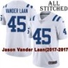White Embroidered Jason Vander Laan Indianapolis Colts #45 Stitched Jersey