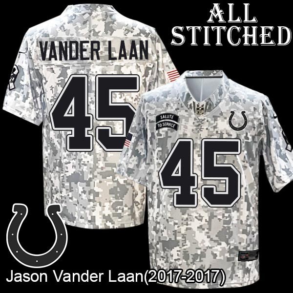 Camo Embroidered Jason Vander Laan Indianapolis Colts #45 Stitched Jersey