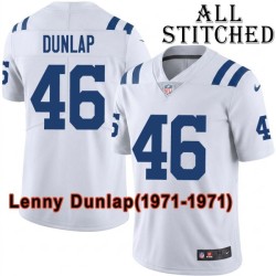 White Embroidered Lenny Dunlap Indianapolis Colts #46 Stitched Jersey