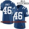 Blue Home Embroidered Dominique Jones Indianapolis Colts #46 Stitched Jersey