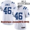 White Embroidered Dominique Jones Indianapolis Colts #46 Stitched Jersey