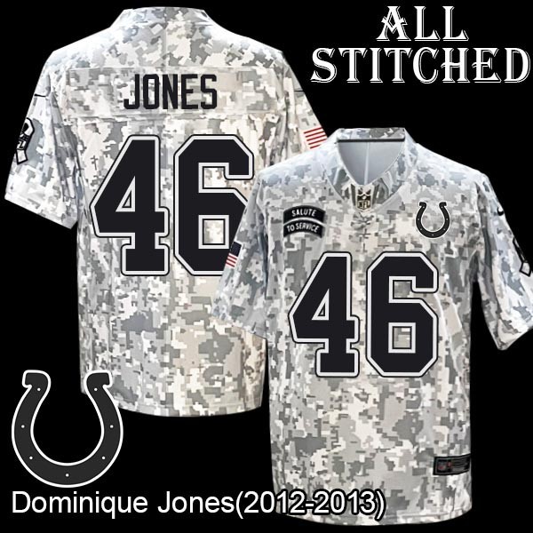 Camo Embroidered Dominique Jones Indianapolis Colts #46 Stitched Jersey