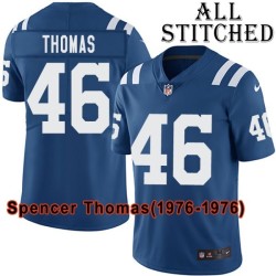Blue Home Embroidered Spencer Thomas Indianapolis Colts #46 Stitched Jersey