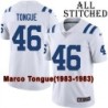 White Embroidered Marco Tongue Indianapolis Colts #46 Stitched Jersey