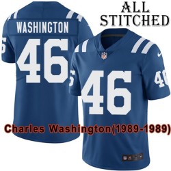 Blue Home Embroidered Charles Washington Indianapolis Colts #46 Stitched Jersey