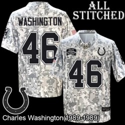 Camo Embroidered Charles Washington Indianapolis Colts #46 Stitched Jersey