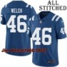 Blue Home Embroidered Jim Welch Indianapolis Colts #46 Stitched Jersey