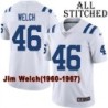 White Embroidered Jim Welch Indianapolis Colts #46 Stitched Jersey