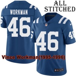 Blue Home Embroidered Vince Workman Indianapolis Colts #46 Stitched Jersey