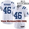 White Embroidered Vince Workman Indianapolis Colts #46 Stitched Jersey