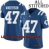 Blue Home Embroidered Liam Anderson Indianapolis Colts #47 Stitched Jersey
