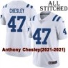 White Embroidered Anthony Chesley Indianapolis Colts #47 Stitched Jersey