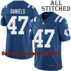 Blue Home Embroidered Darrell Daniels Indianapolis Colts #47 Stitched Jersey