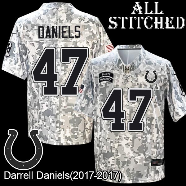 Camo Embroidered Darrell Daniels Indianapolis Colts #47 Stitched Jersey