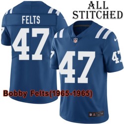 Blue Home Embroidered Bobby Felts Indianapolis Colts #47 Stitched Jersey