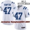White Embroidered Jermaine Hampton Indianapolis Colts #47 Stitched Jersey