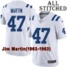 White Embroidered Jim Martin Indianapolis Colts #47 Stitched Jersey
