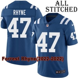 Blue Home Embroidered Forrest Rhyne Indianapolis Colts #47 Stitched Jersey